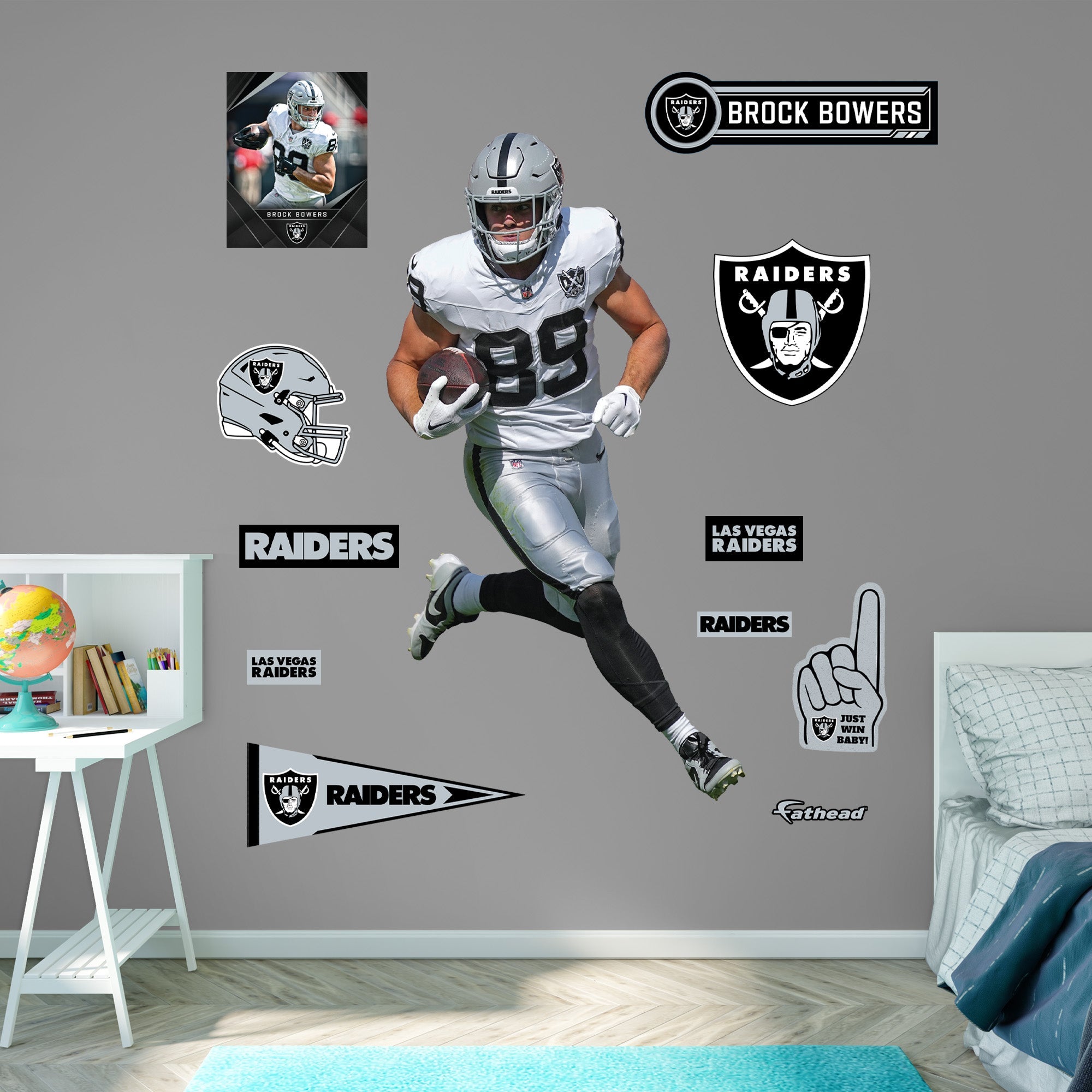 Brock Bowers - RealBig Collection - Official NFL - Las Vegas Raiders - Reusable Vinyl Wall Decals