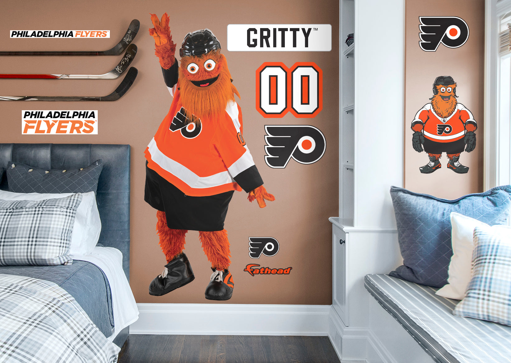 Gritty Mascot - RealBig Collection - Official NHL - Philadelphia Flyers - Reusable Vinyl Wall Decals #2