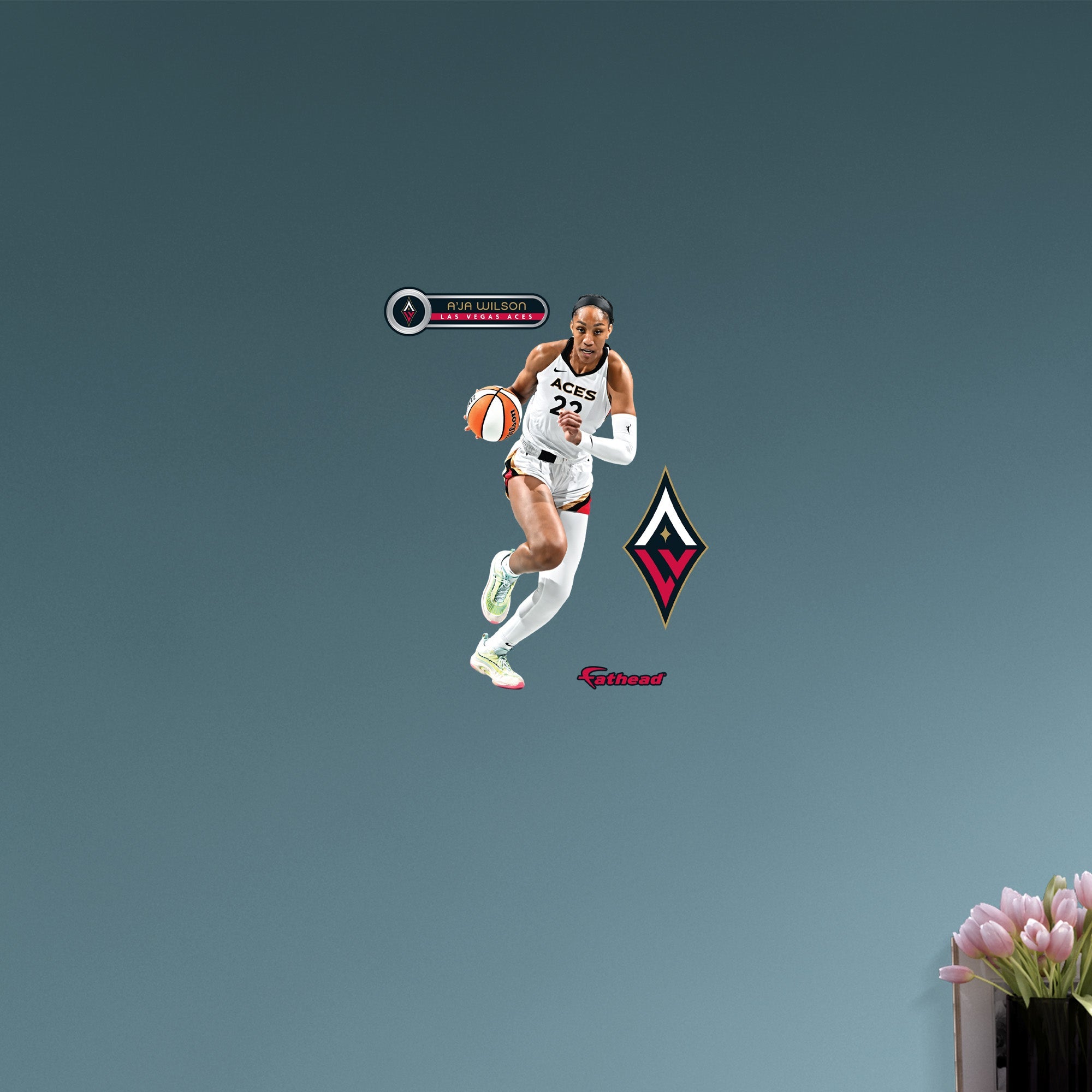 A'ja Wilson - RealBig Collection - Official WNBA - Las Vegas Aces - Reusable Vinyl Wall Decals