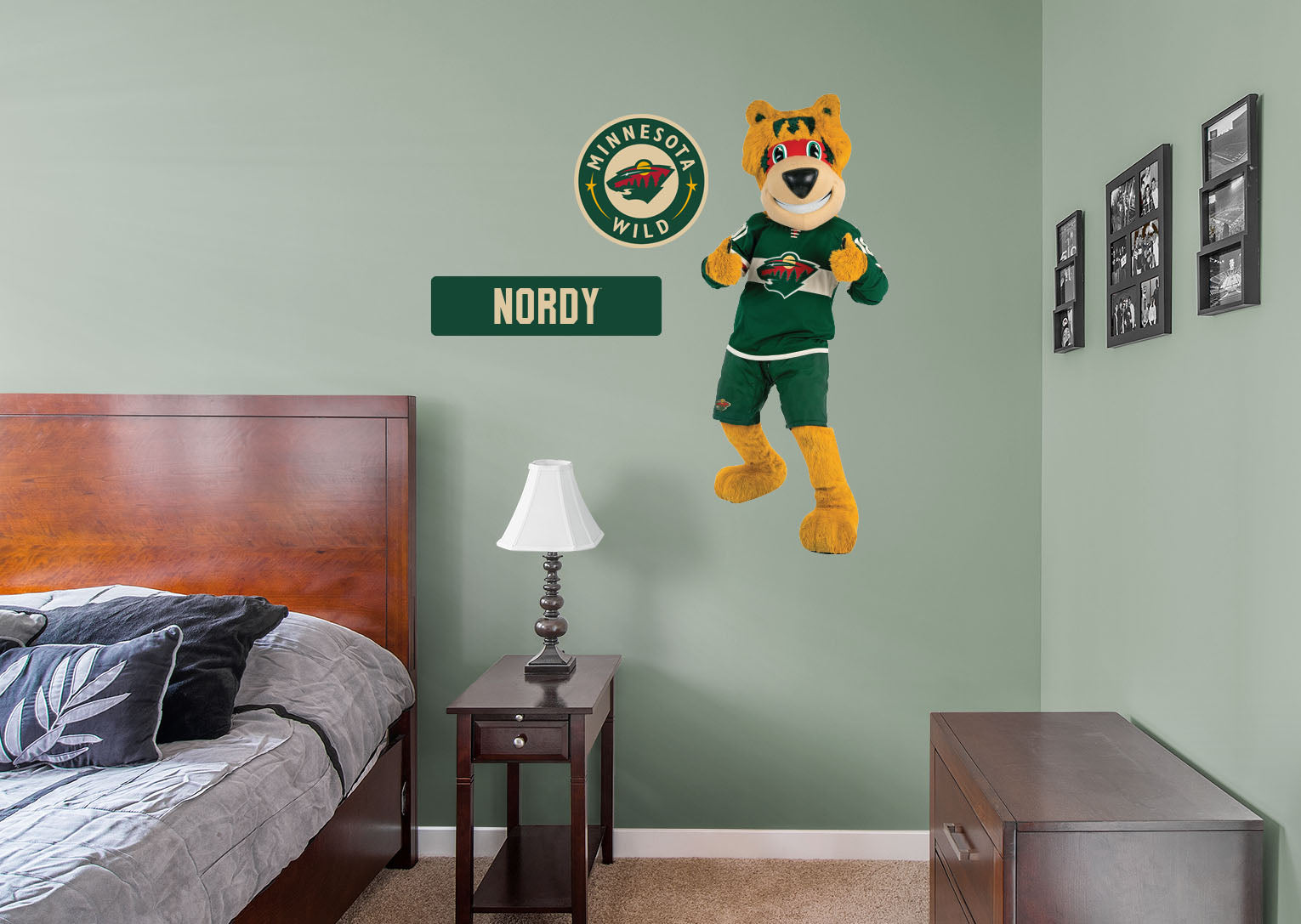 Nordy Mascot - RealBig Collection - Official NHL - Minnesota Wild - Reusable Vinyl Wall Decals
