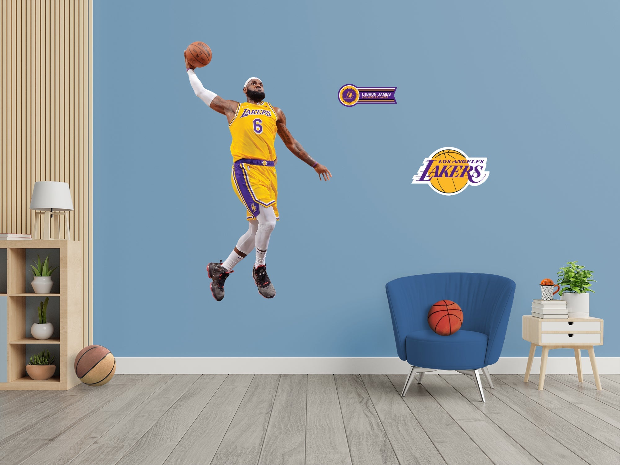 LeBron James - RealBig Dunk Collection - Official NBA - Los Angeles Lakers - Reusable Vinyl Wall Decals #1