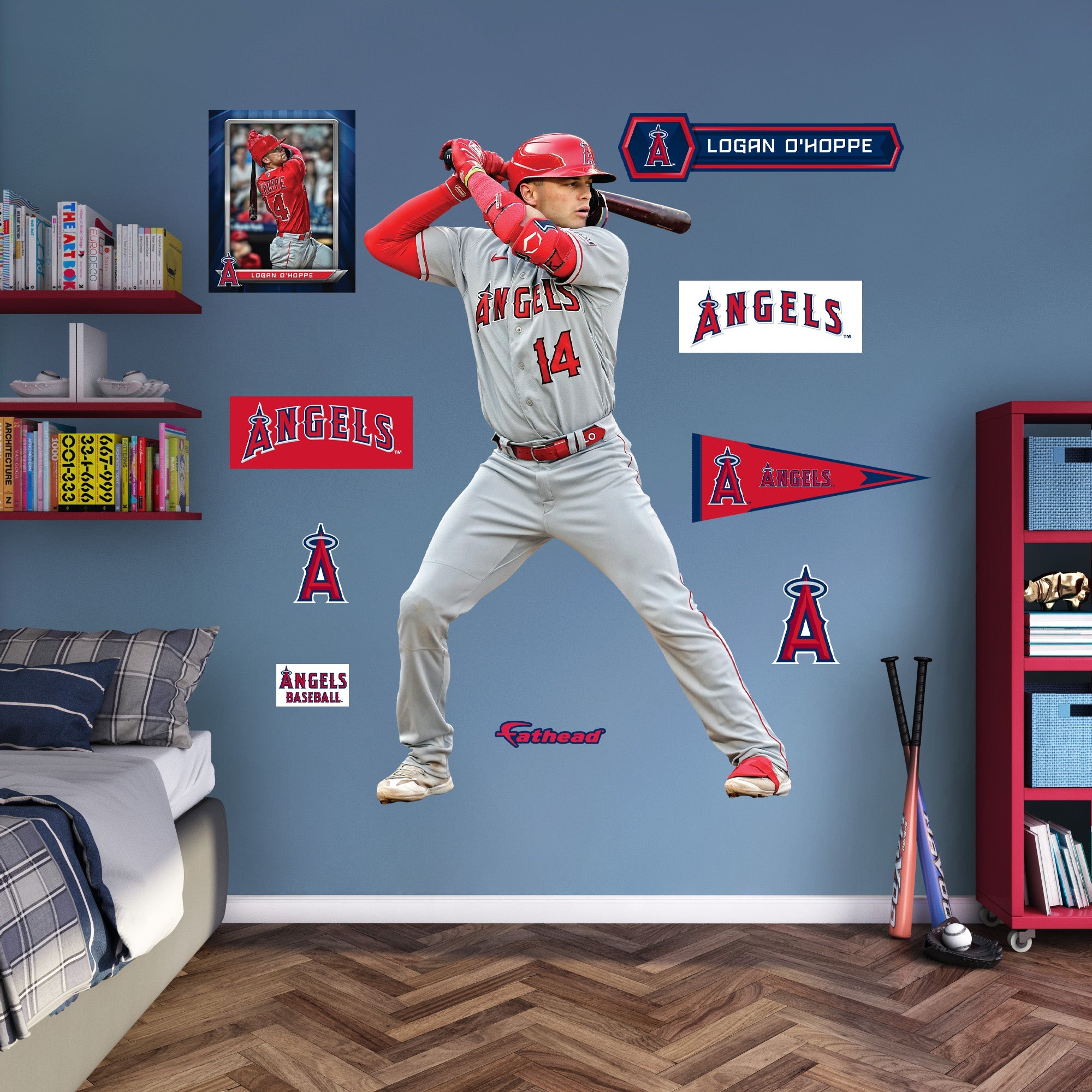 Logan O'Hoppe - RealBig Collection - Official MLB - Los Angeles Angels - Reusable Vinyl Wall Decals
