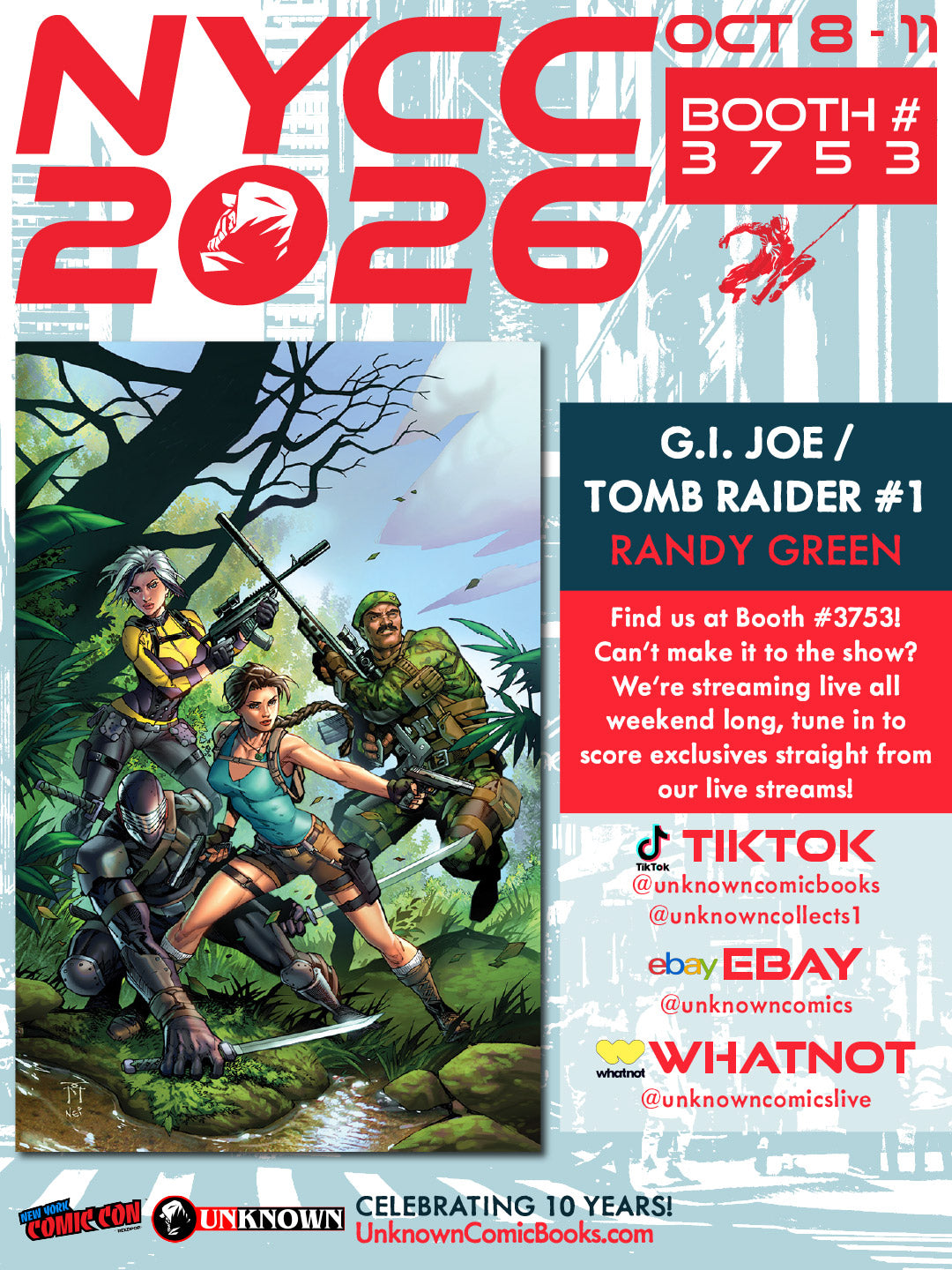 GI JOE A REAL AMERICAN HERO TOMB RAIDER #1 RANDY GREEN NYCC EXCLUSIVE VIRGIN VAR (10/28/2026)