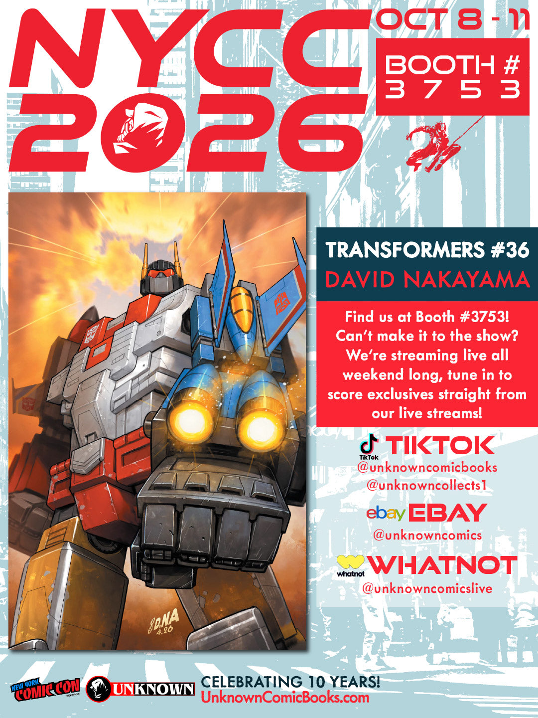 TRANSFORMERS #36 DAVID NAKAYAMA NYCC EXCLUSIVE VIRGIN VAR (10/28/2026)