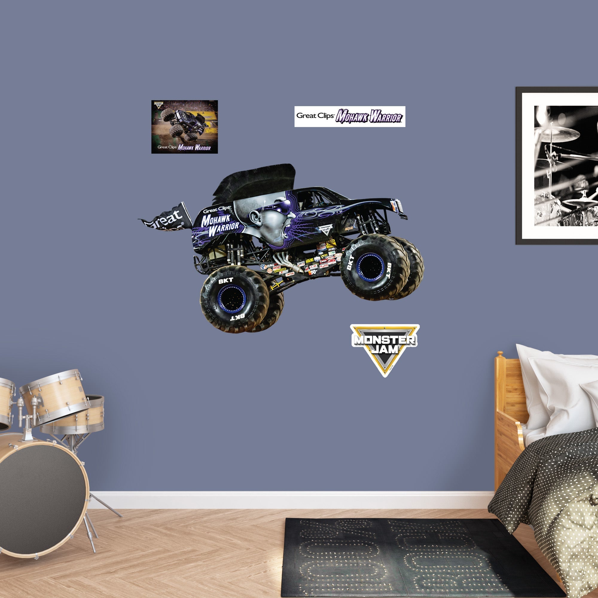 Mohawk Warrior - Monster Jam - RealBig Collection - Official Monster Jam - Reusable Vinyl Wall Decals
