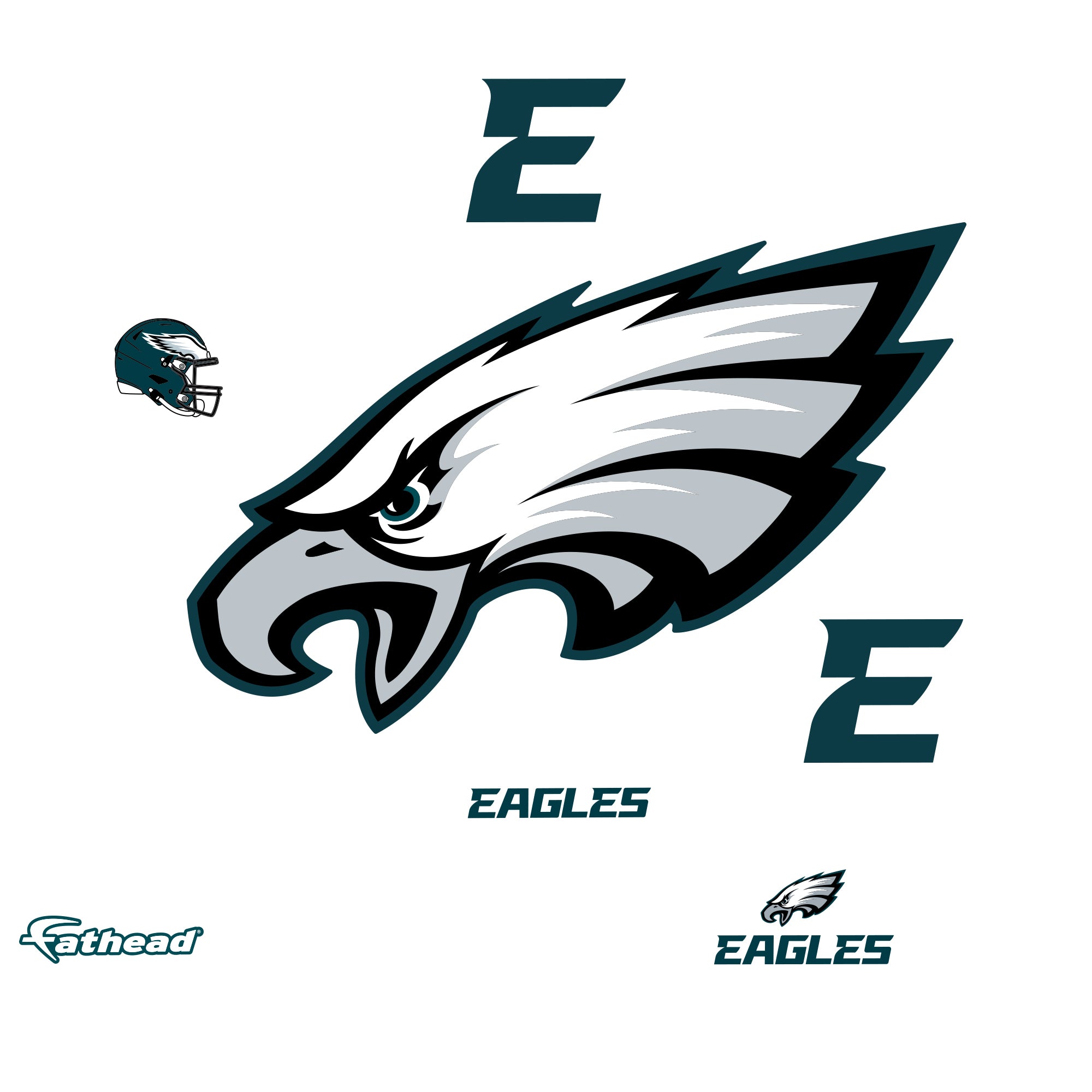Philadelphia Eagles - RealBig Logo Collection - Official NFL - Reusable Vinyl Wall Decals