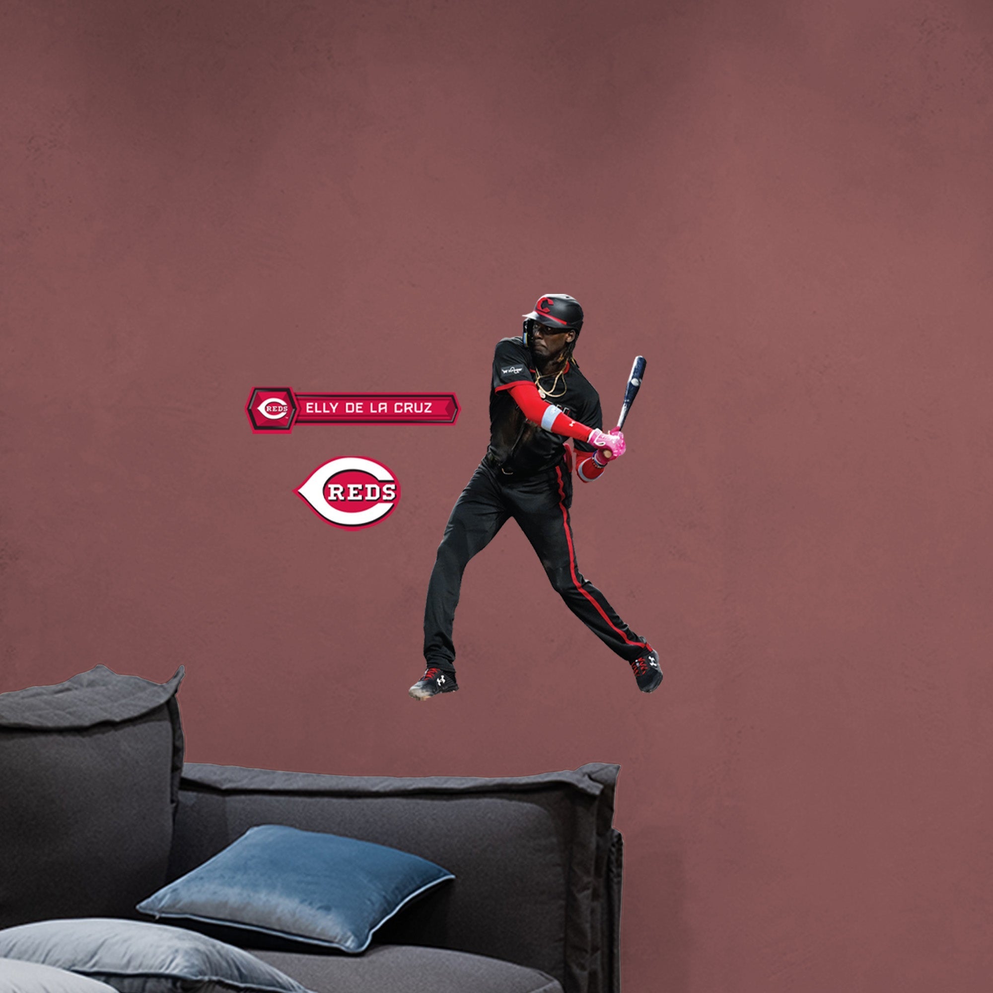 Elly De La Cruz - RealBig City Connect Collection - Official MLB - Cincinnati Reds - Reusable Vinyl Wall Decals