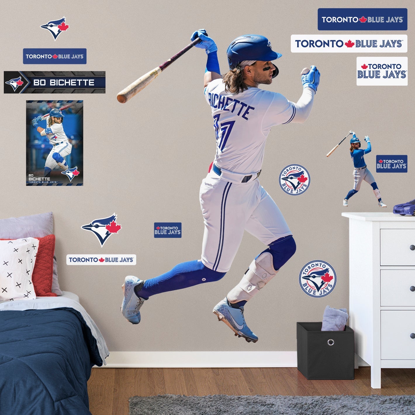 Bo Bichette - RealBig Collection - Official MLB - Toronto Blue Jays - Reusable Vinyl Wall Decals