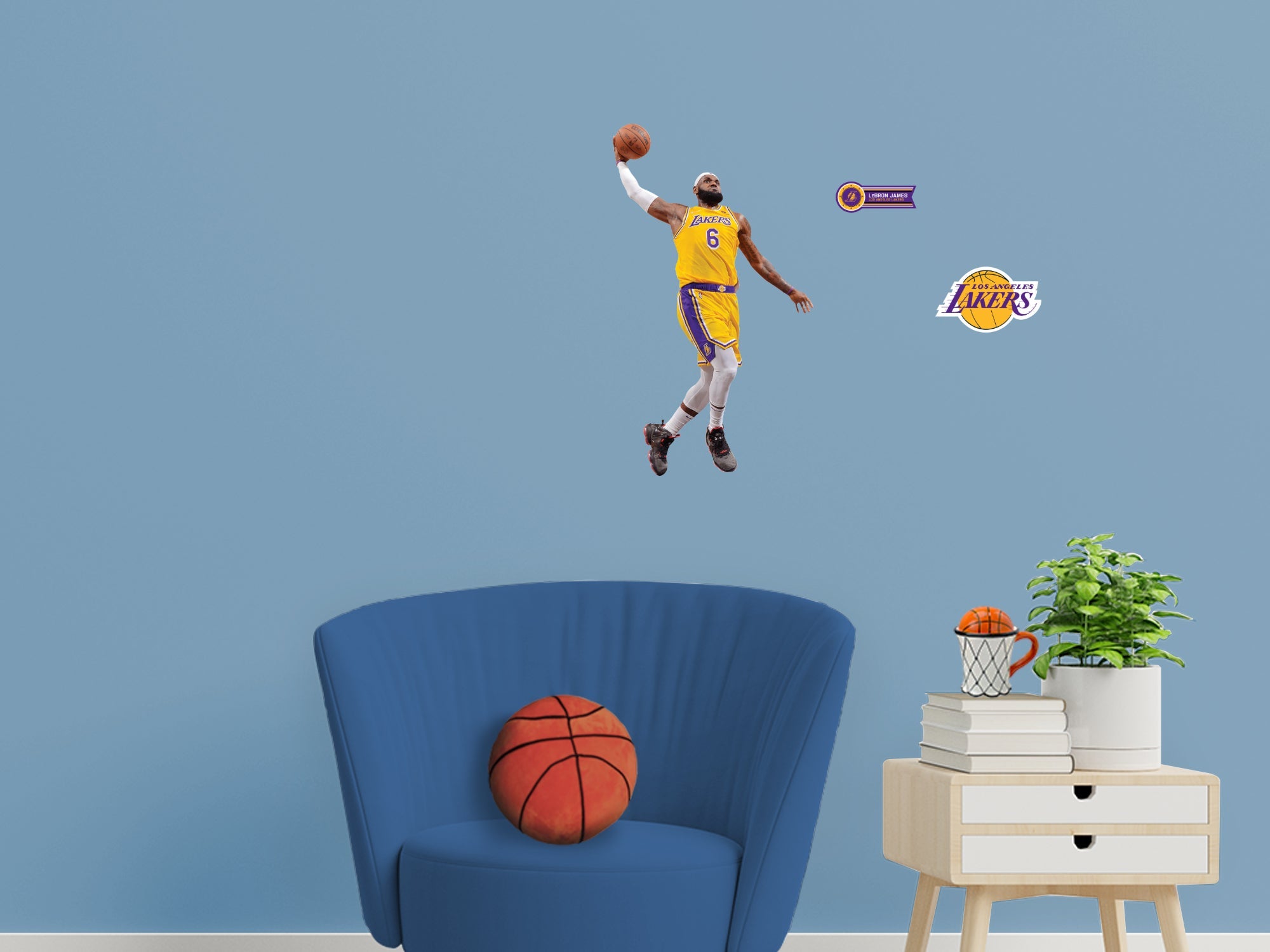 LeBron James - RealBig Dunk Collection - Official NBA - Los Angeles Lakers - Reusable Vinyl Wall Decals #1