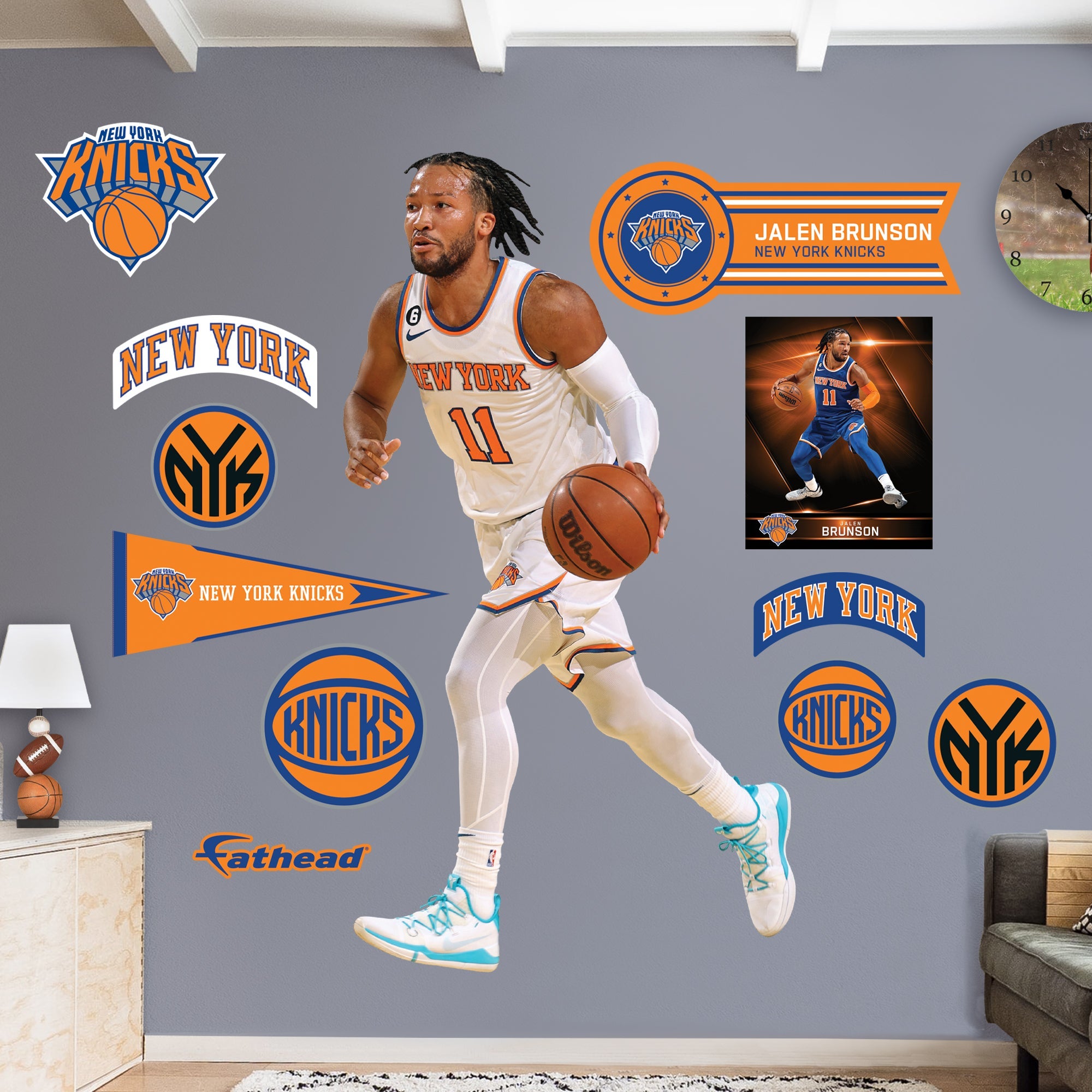 Jalen Brunson - RealBig Collection - Official NBA - New York Knicks - Reusable Vinyl Wall Decals #1