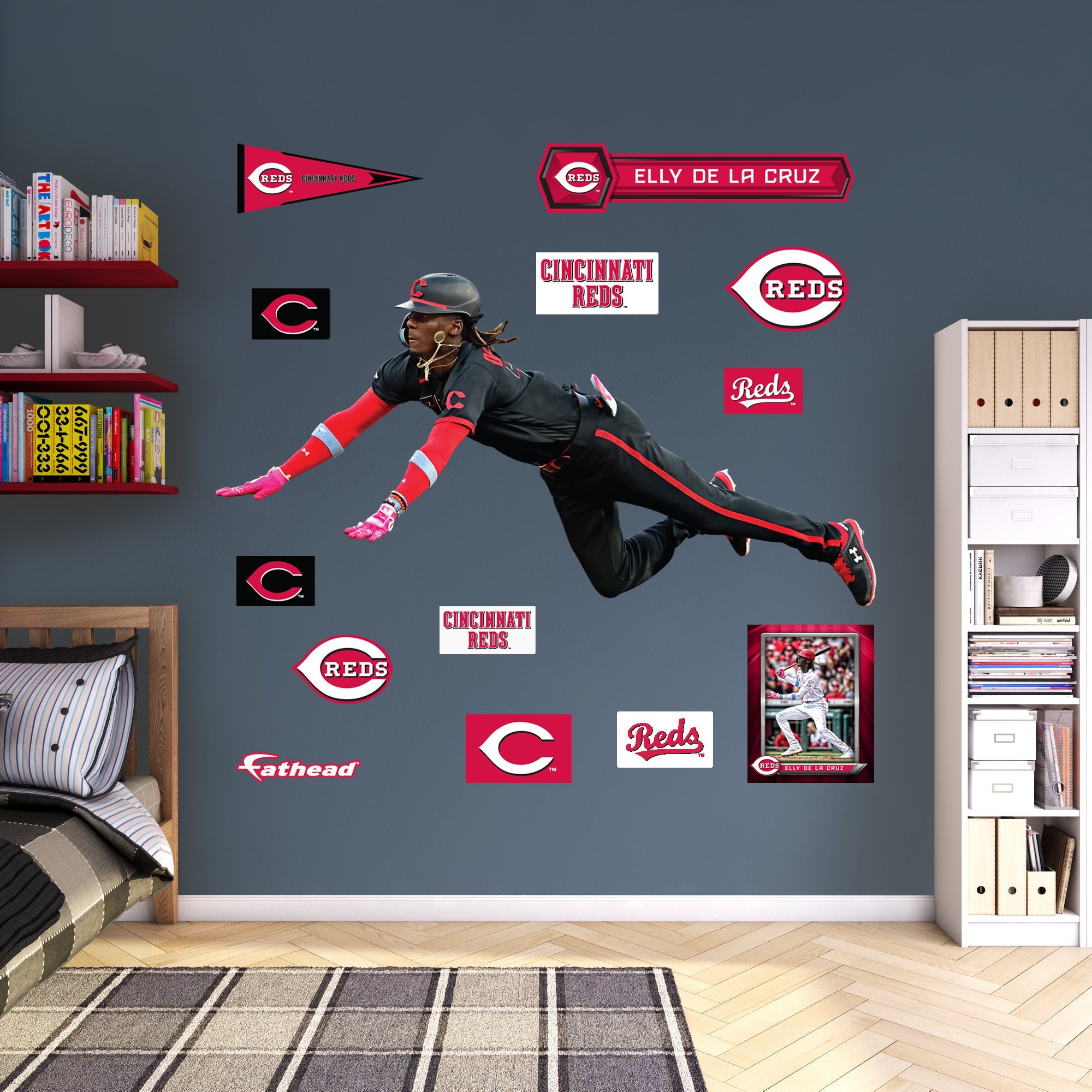 Elly De La Cruz - RealBig Slide Collection - Official MLB - Cincinnati Reds - Reusable Vinyl Wall Decals