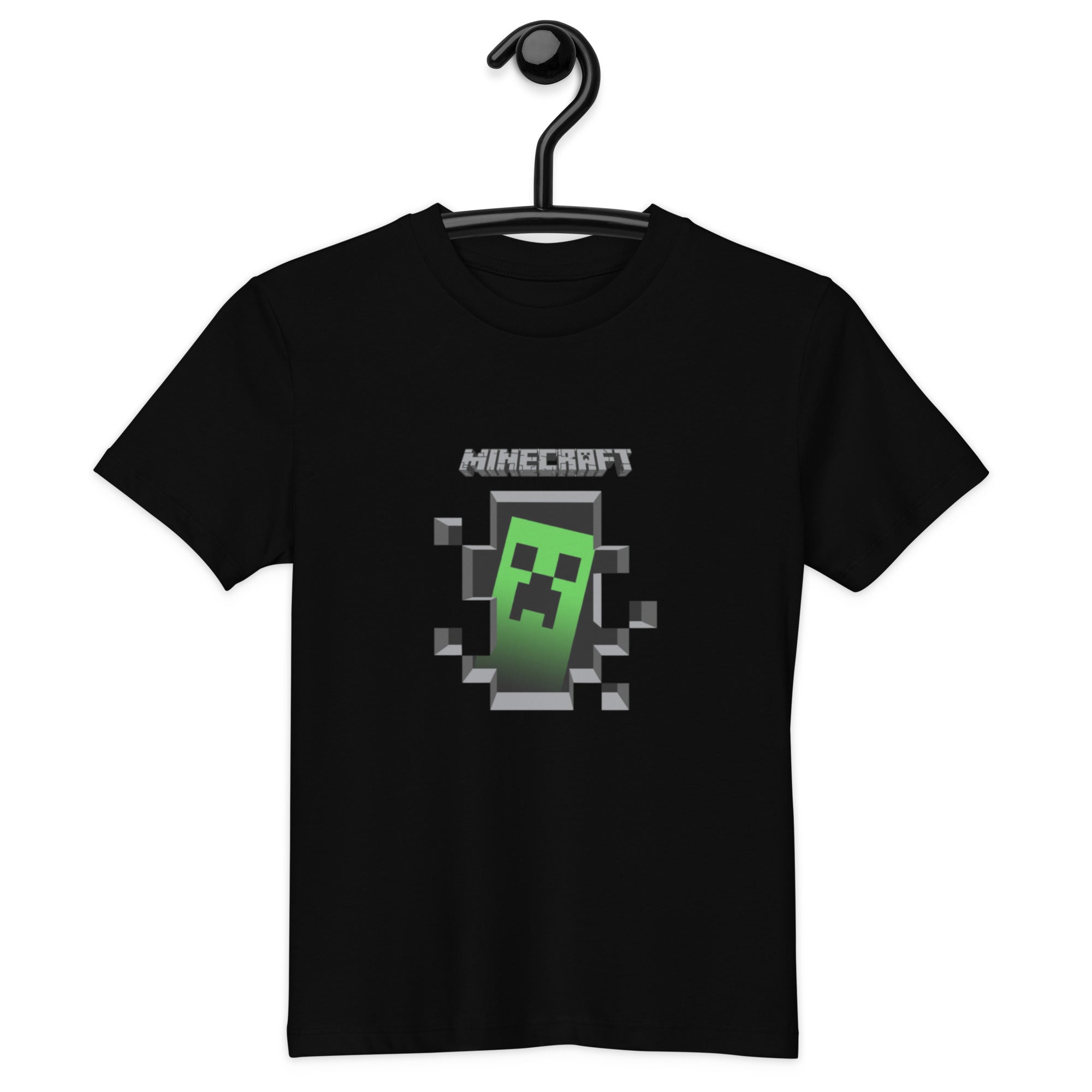 Minecraft Creeper Design Organic Cotton Kids T-Shirt