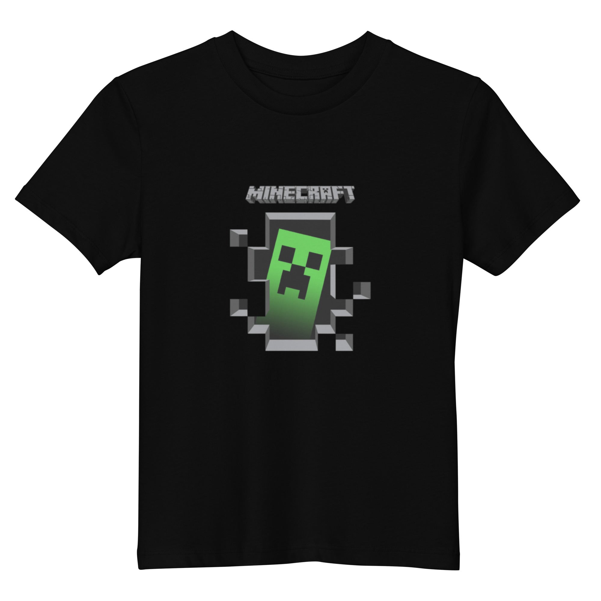 Minecraft Creeper Design Organic Cotton Kids T-Shirt