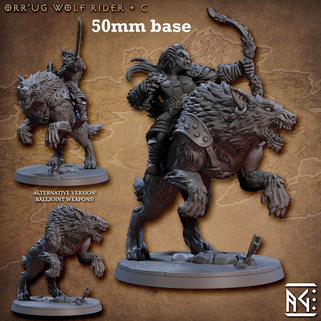 Orr'ug Wolf Rider: Sculpt C (Direwolf Orc Cavalry Unit or Wild)