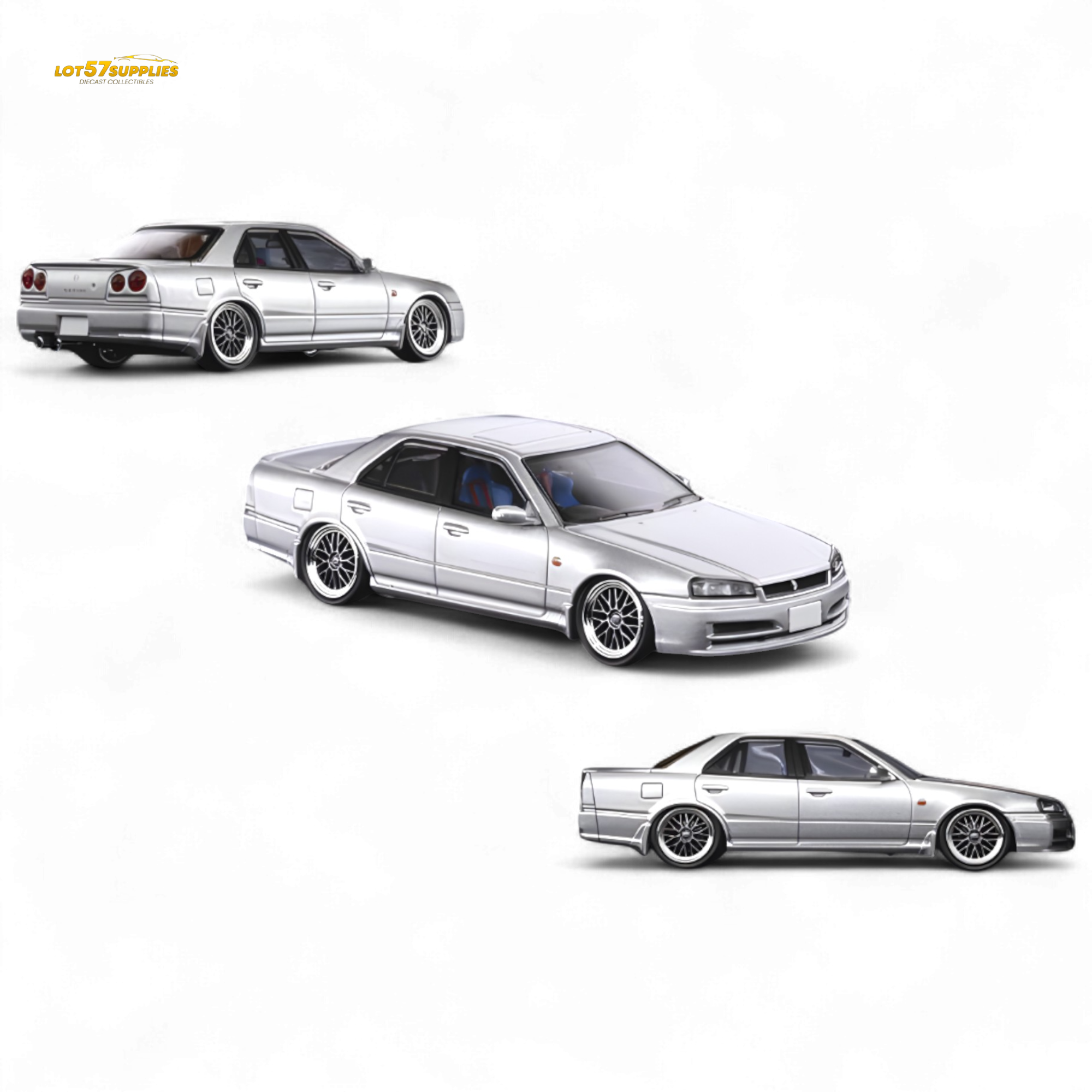 Mortal ER34 SKYLINE 25GT-t AIT Exhibition Model Ordinary Silver 1:64