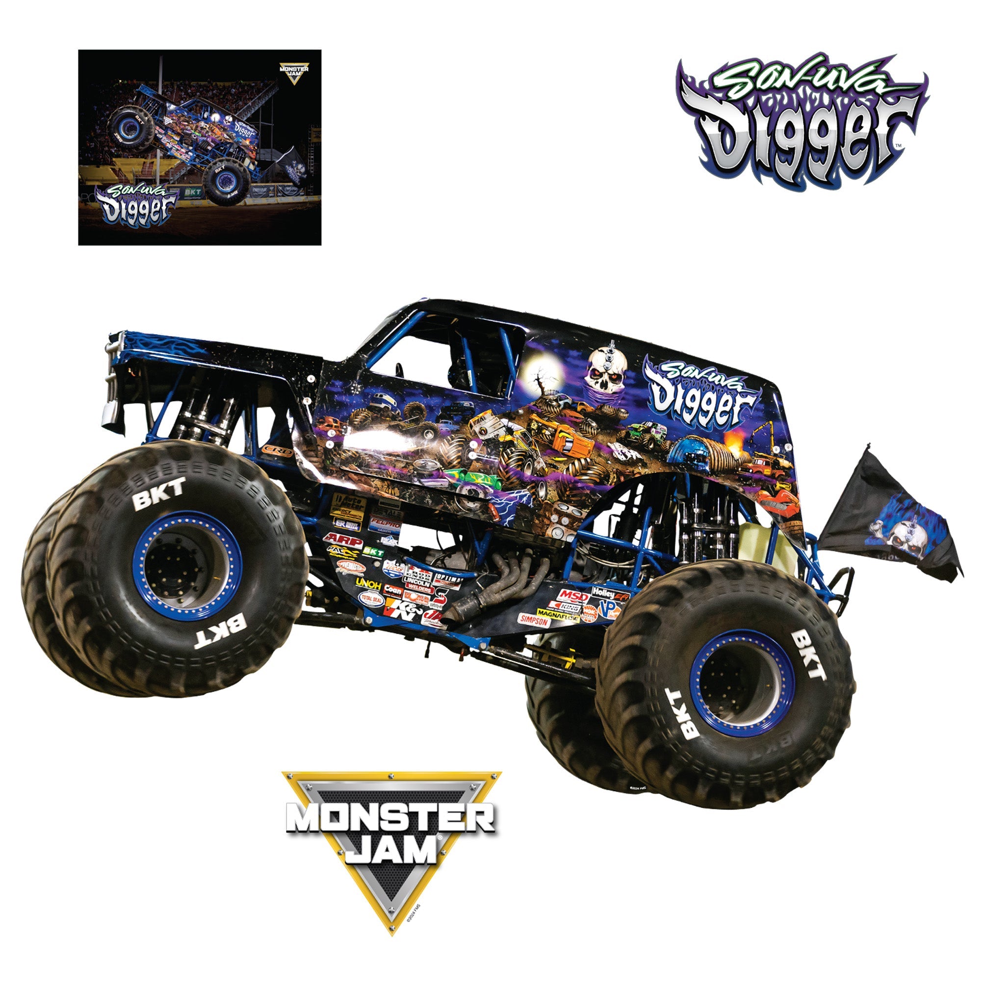 Son-uva Digger - RealBig Collection - Official Monster Jam - Reusable Vinyl Wall Decals #2