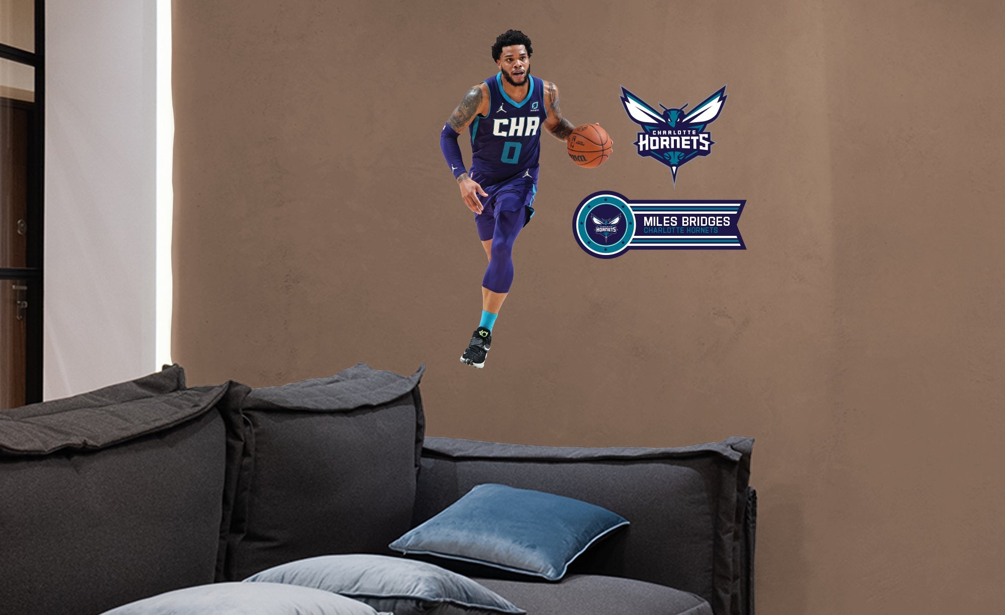 Miles Bridges - RealBig Collection - Official NBA - Charlotte Hornets - Reusable Vinyl Wall Decals #2