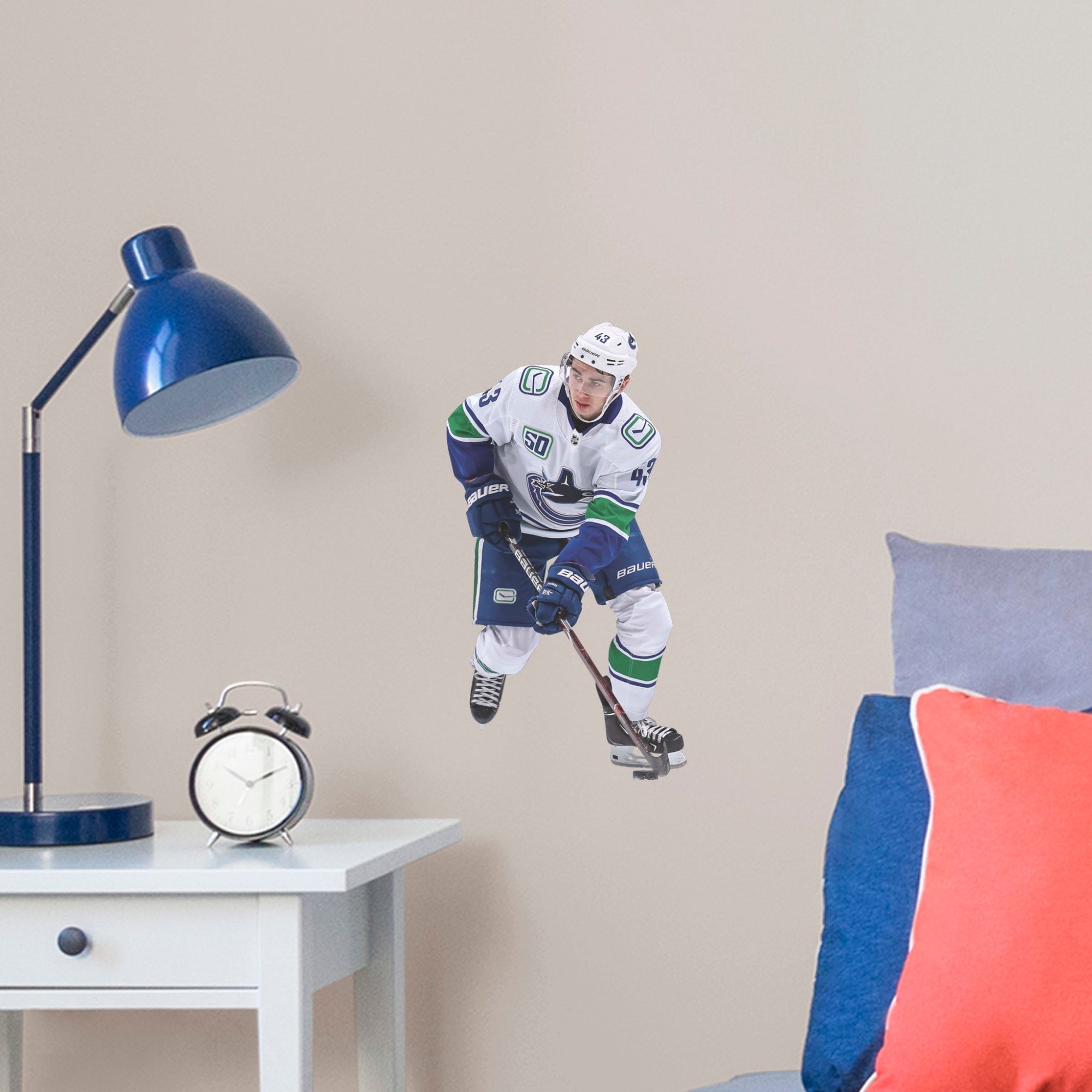 Quinn Hughes - RealBig Collection - Official NHL - Vancouver Canucks - Reusable Vinyl Wall Decals #1
