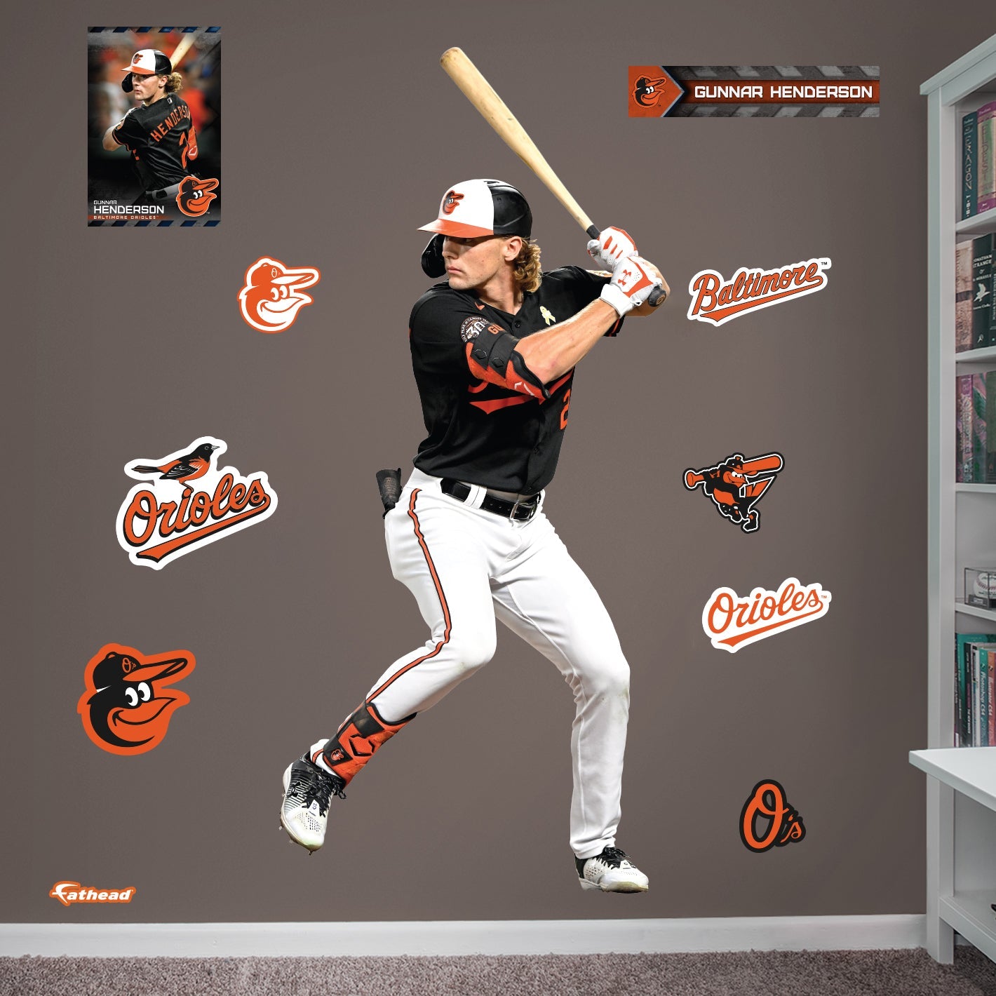 Gunnar Henderson - RealBig Collection - Official MLB - Baltimore Orioles - Reusable Vinyl Wall Decals #1