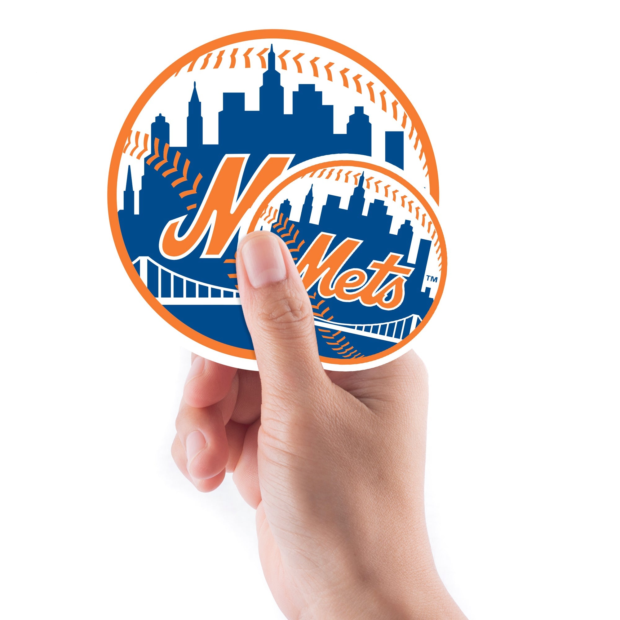 New York Mets - 5 Logo Minis (Mixed Sizes) - Official MLB - Reusable Vinyl Decals
