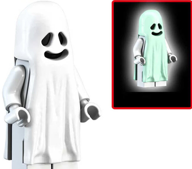 Glow in the Dark Happy Ghost Minifigures