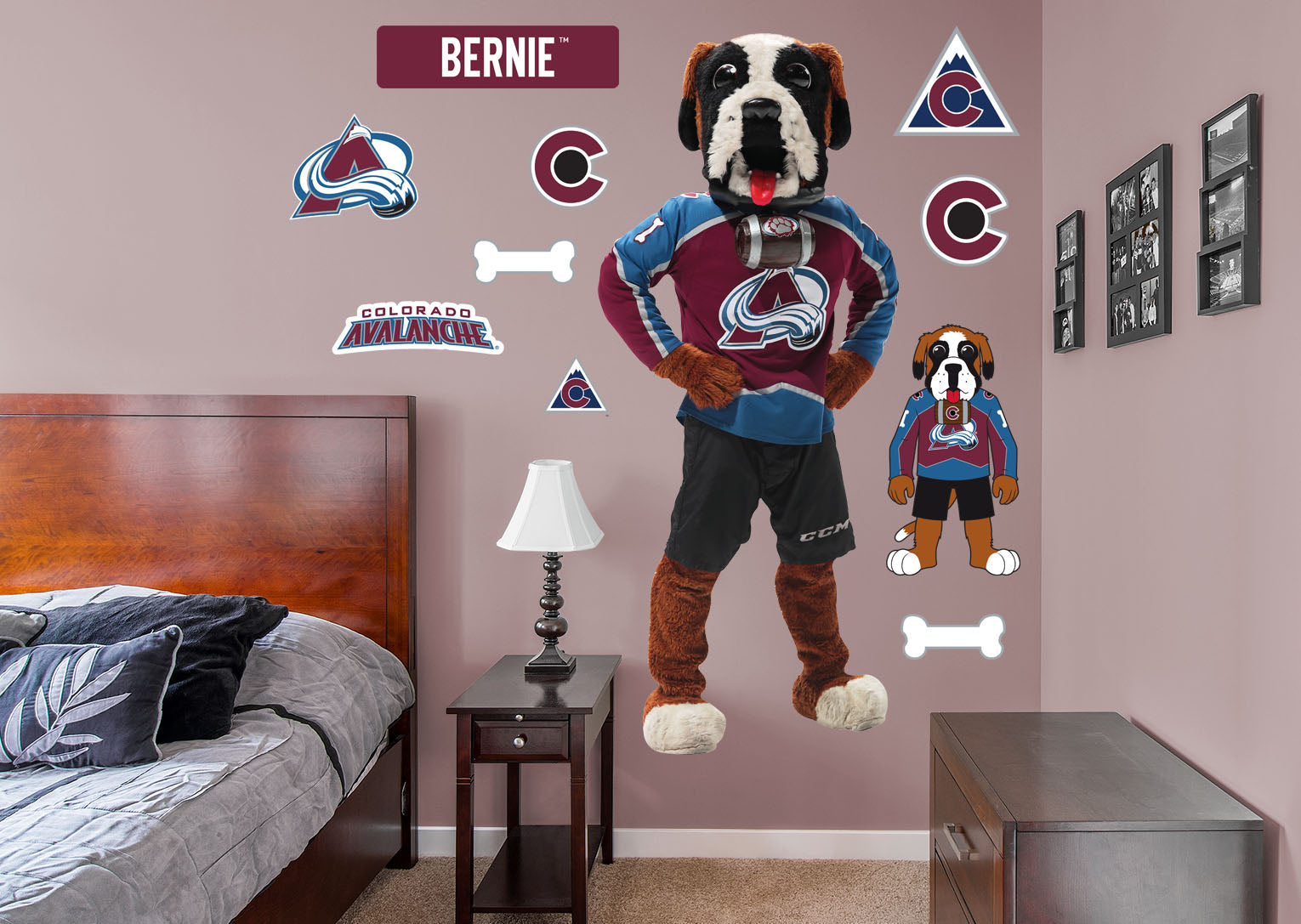 Bernie Mascot - RealBig Collection - Official NHL - Colorado Avalanche - Reusable Vinyl Wall Decals