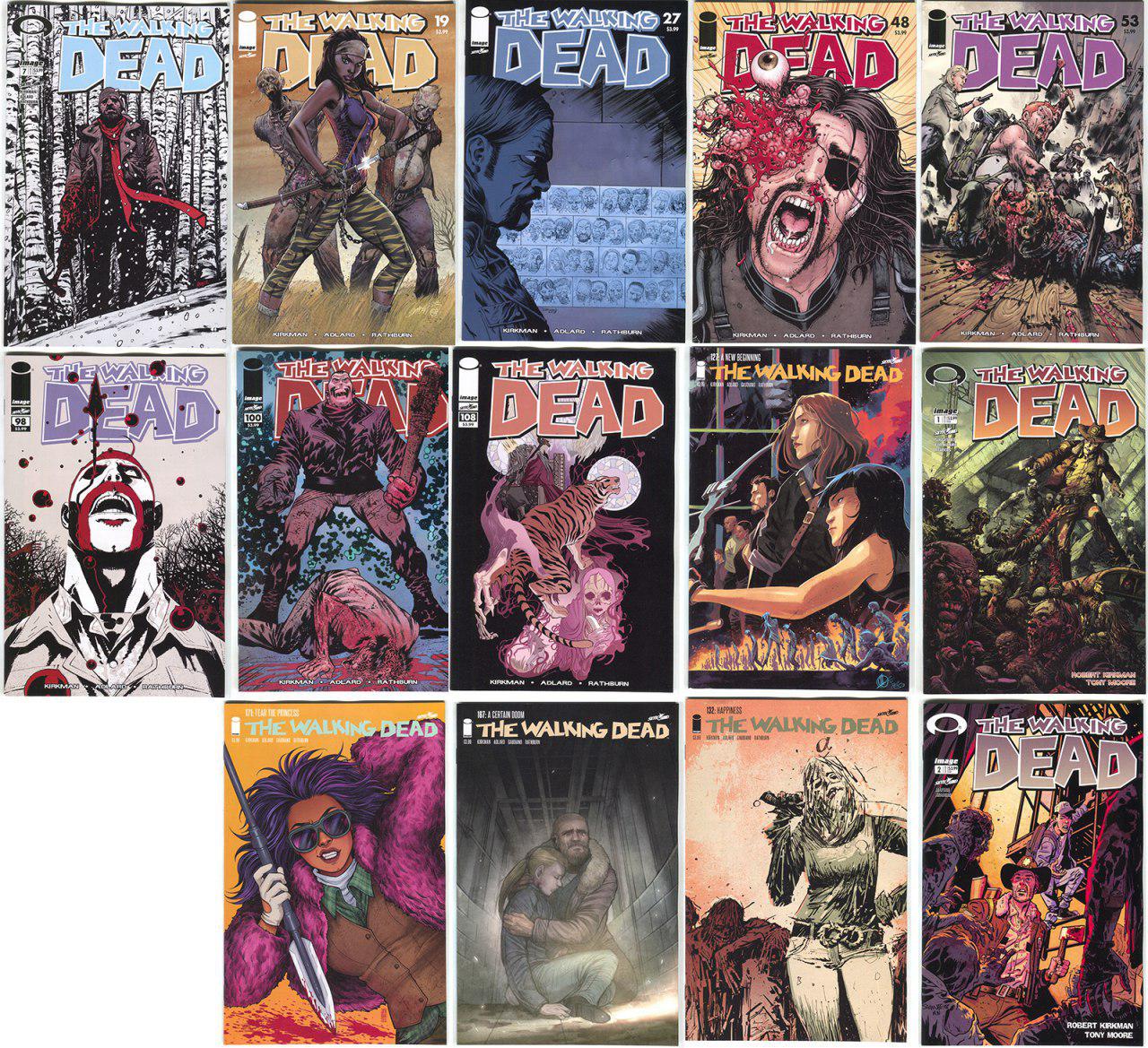 Walking Dead 15th Anniversary Color Trade Blind Bag Set 15 Books 1 2 7 19 27 48 53 92 98 100 108 127 132 167 171