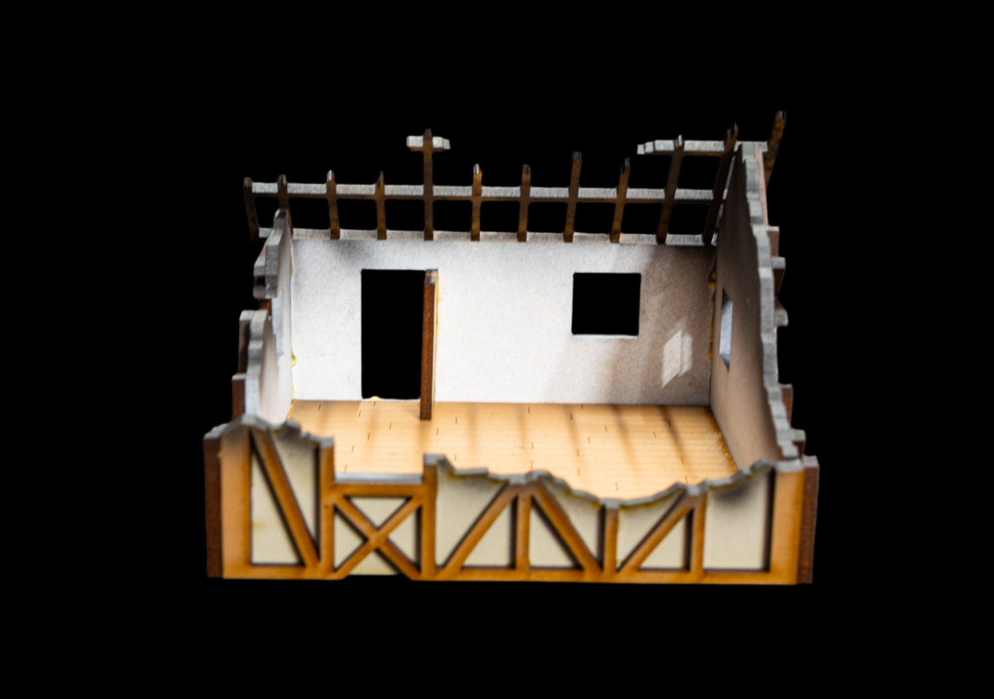 28mm Small Half Timber House - 28MPNT550 (Assembled and Painted)