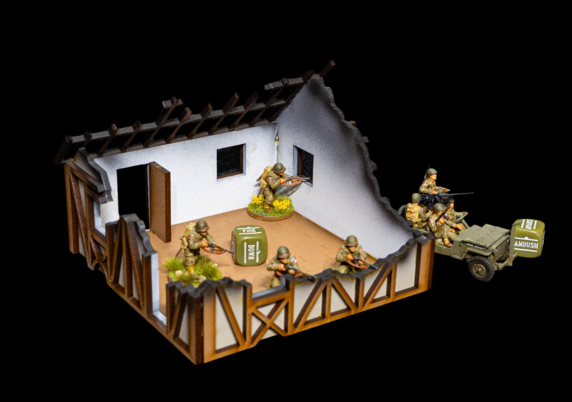 28mm Small Half Timber House - 28MPNT550 (Assembled and Painted)