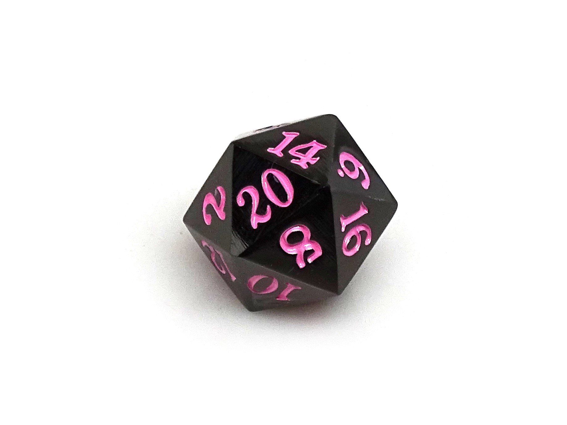 Gun Metal D20 - Signature Font - Pink Font