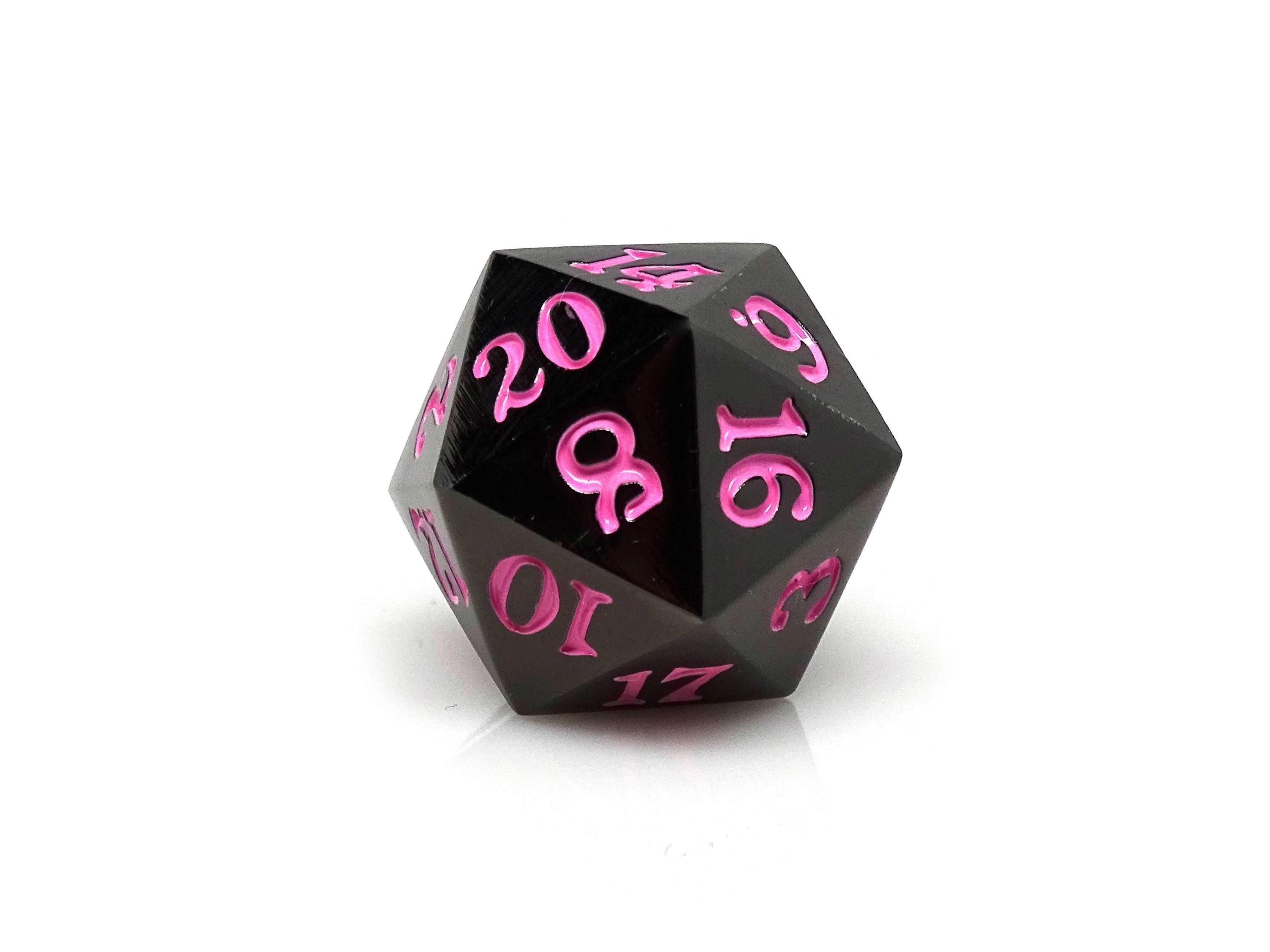 Gun Metal D20 - Signature Font - Pink Font