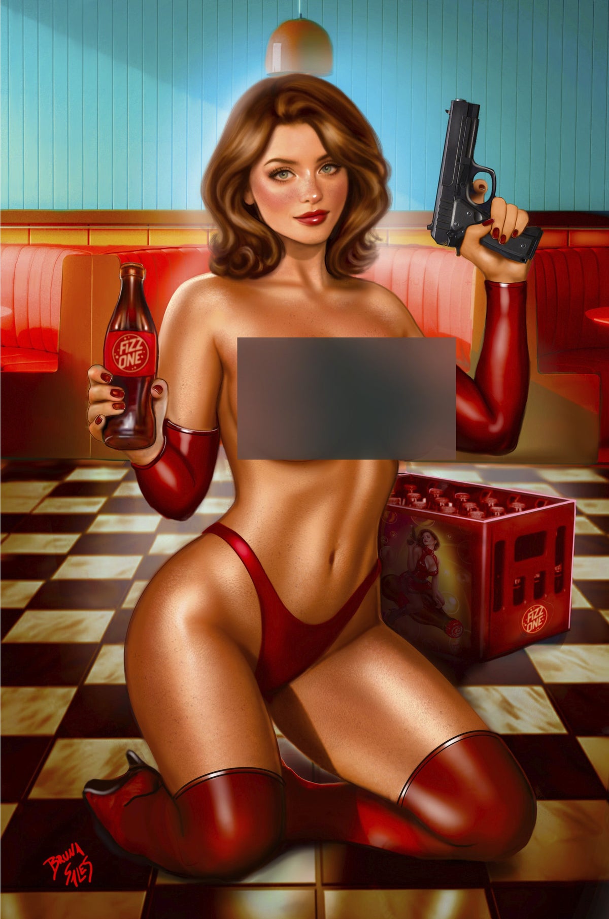 Pop Kill # 3 BRUNA SALES Big Dex Comics MegaCon Exclusive RISQUE Crimson Trigger Virgin Variant
