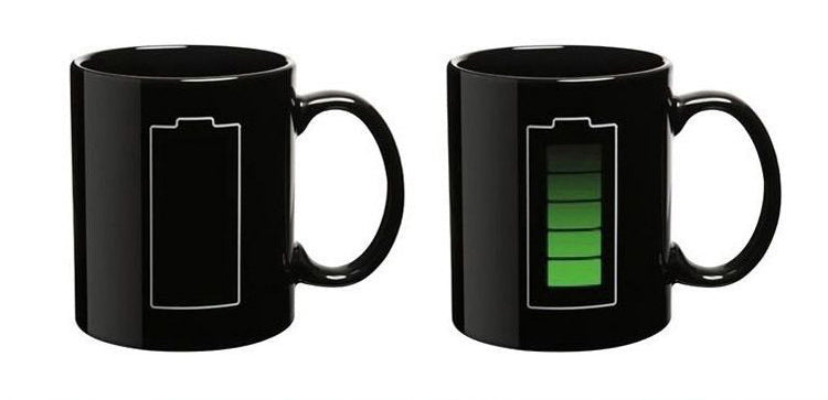 Magical Heat Sensitive Color Changing Battery Meter Coffee Mug