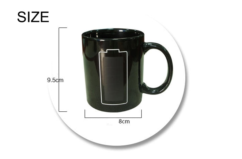 Magical Heat Sensitive Color Changing Battery Meter Coffee Mug
