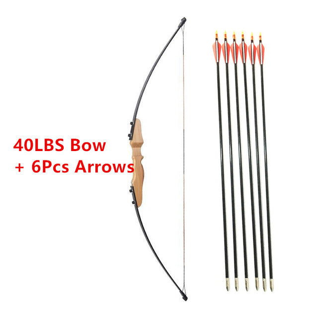 30/40LBS Straight Bow Split 51 Inches Entry Bow With Arrows For Children Youth Archery Hunting Shooting Kids Bow