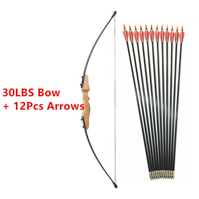 30/40LBS Straight Bow Split 51 Inches Entry Bow With Arrows For Children Youth Archery Hunting Shooting Kids Bow