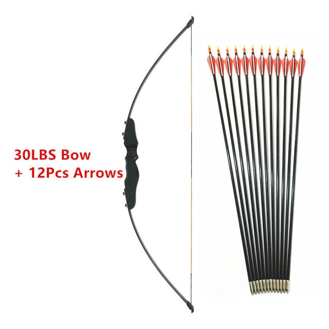 30/40LBS Straight Bow Split 51 Inches Entry Bow With Arrows For Children Youth Archery Hunting Shooting Kids Bow