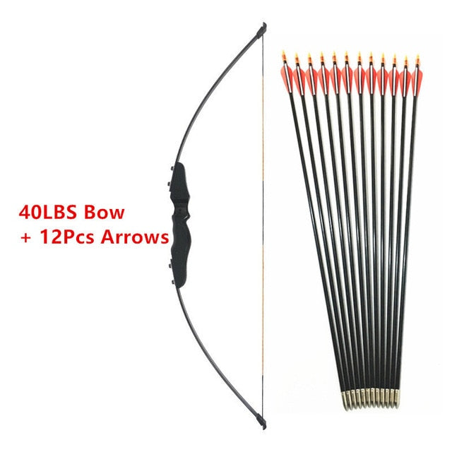 30/40LBS Straight Bow Split 51 Inches Entry Bow With Arrows For Children Youth Archery Hunting Shooting Kids Bow