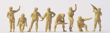Preiser 16567 HO Unpainted US Army Tank Crew 2000 (8) (Kit)