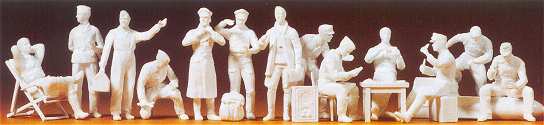 Preiser 67001 1/48 Unpainted German Reich Pilots & Ground Crew 1939-45 (13) (Kit