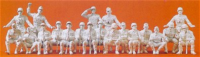 Preiser 72503 1/72 Unpainted Panzergrenadiers Sitting 1939-45 (20) (Kit)