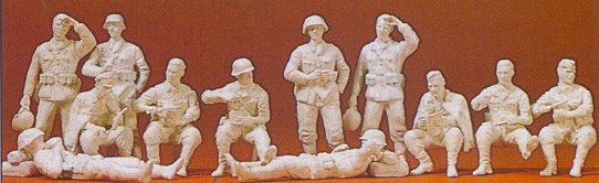 Preiser 72505 1/72 Unpainted German Reich Infantry at Rest 1939-45 (12) (Kit)