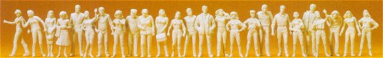 Preiser 72512 1/72 Unpainted People Standing & Walking (25) (Kit)