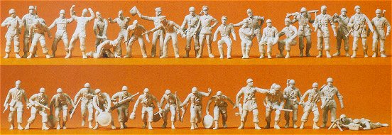 Preiser 72516 1/72 Unpainted German Reich Paratroopers, Pilots & Ground Crew 193