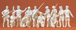 Preiser 72522 1/72 Unpainted Russian Infantry Riflemen Partisans 1942-43 (12) (K