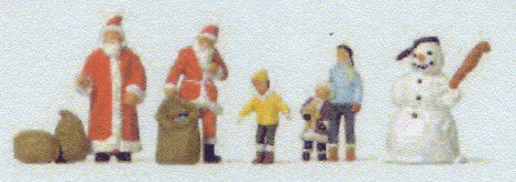 Preiser 79226 N Santa (2), Children (3) & Snowman
