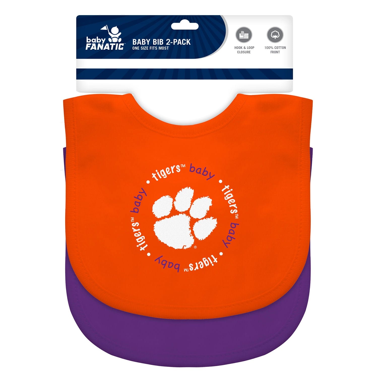 Clemson Tigers - Baby Bibs 2-Pack - Orange & Purple