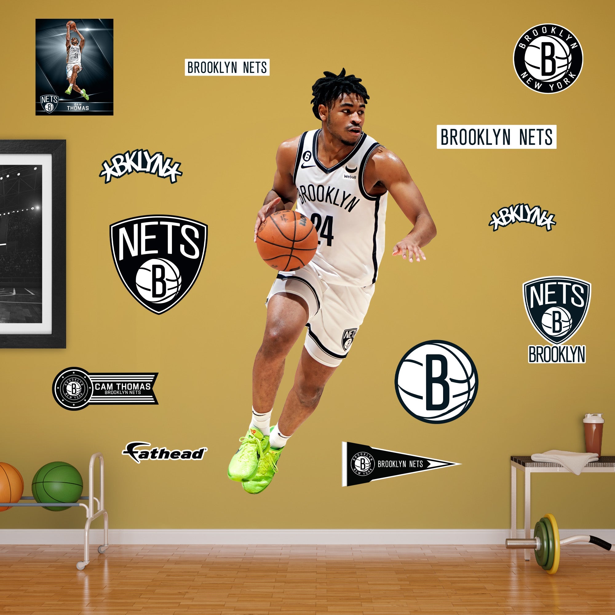 Cam Thomas - RealBig Collection - Official NBA - Brooklyn Nets - Reusable Vinyl Wall Decals