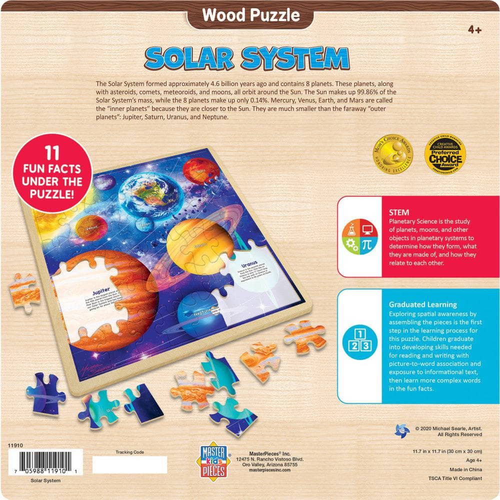 Wood Fun Facts - Solar System 48 Piece Wood Jigsaw Puzzle
