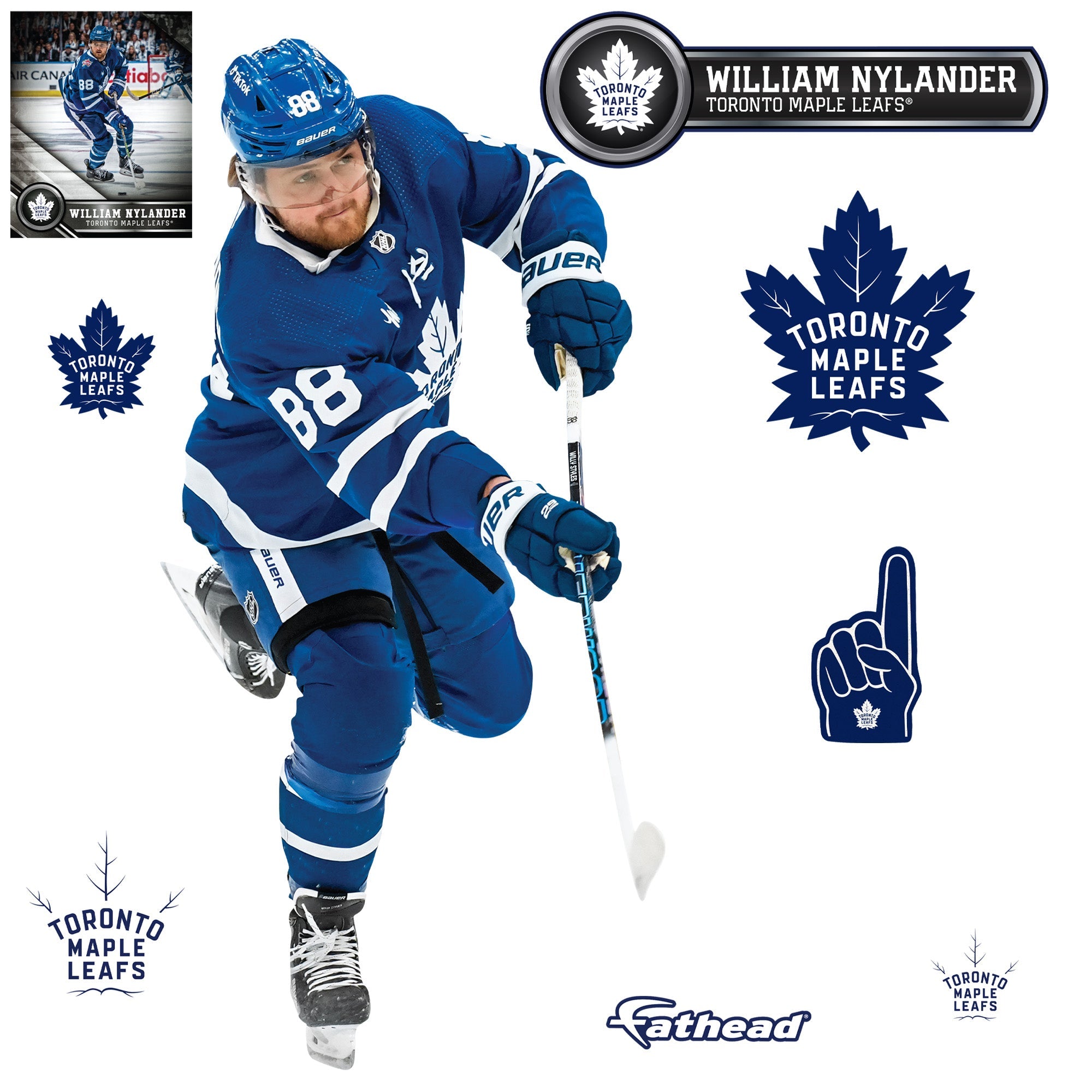 William Nylander - RealBig Collection - Official NHL - Toronto Maple Leafs - Reusable Vinyl Wall Decals